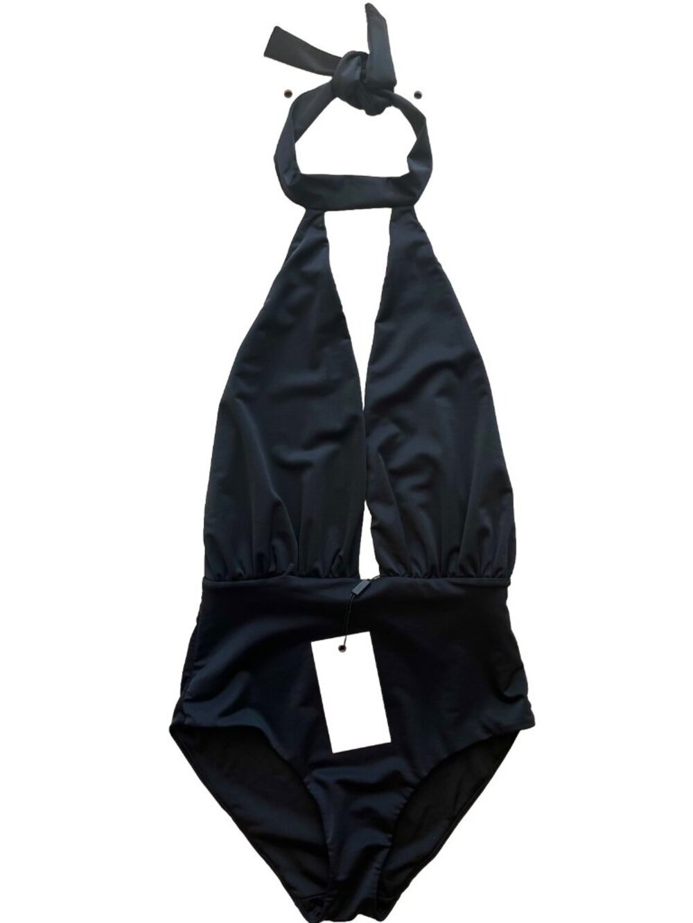 Lavish Alice Deep Plunge One Piece Swimsuit Black